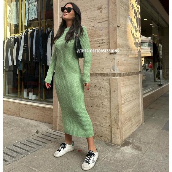 MANGO Ribbed Knit Maxi Dress 💚✨ NWT | Size 8 - Picture 15 of 16